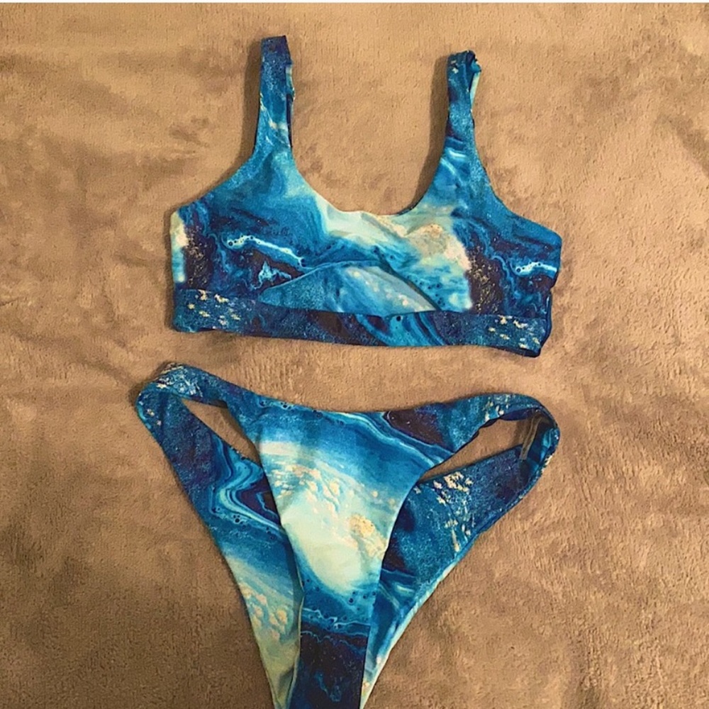 Shein Ocean Print Bikini Set